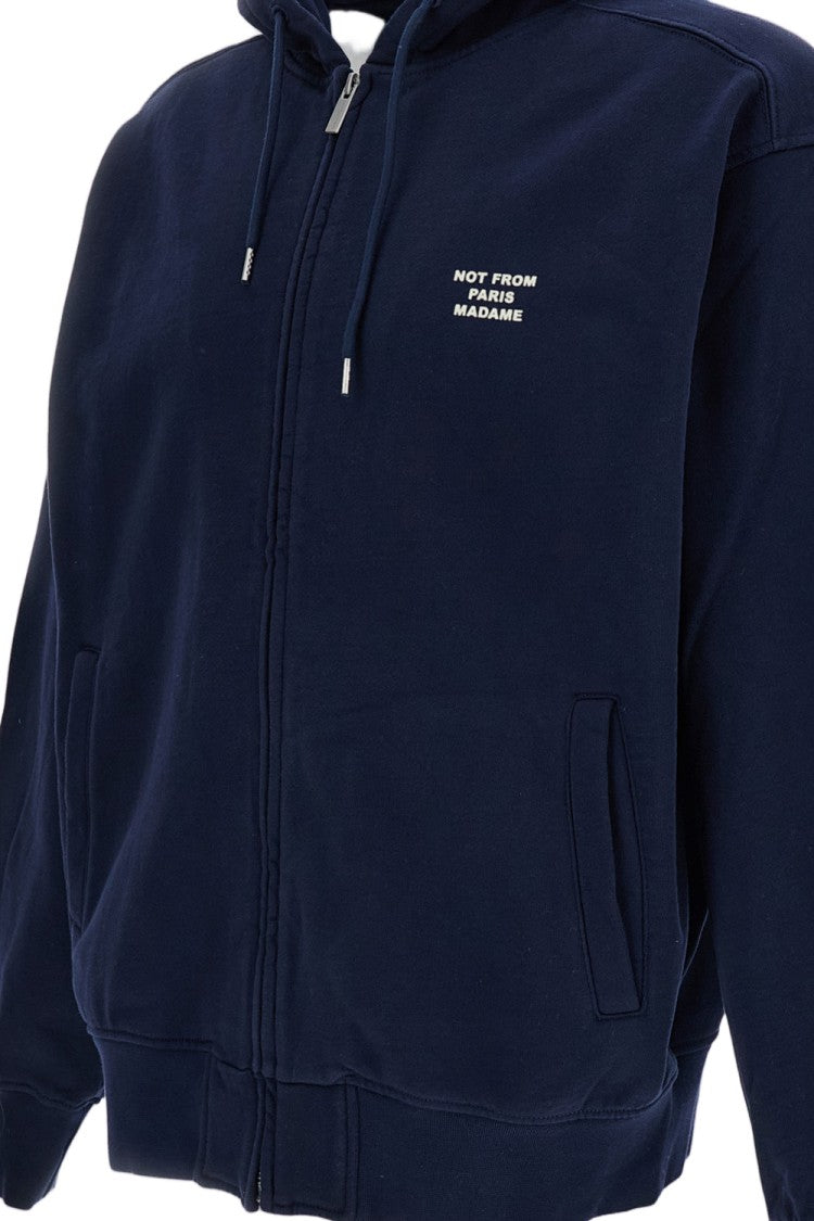 Drôle De Monsieur Full-Zip Sweatshirt With Signature Slogan And Relaxed Fit