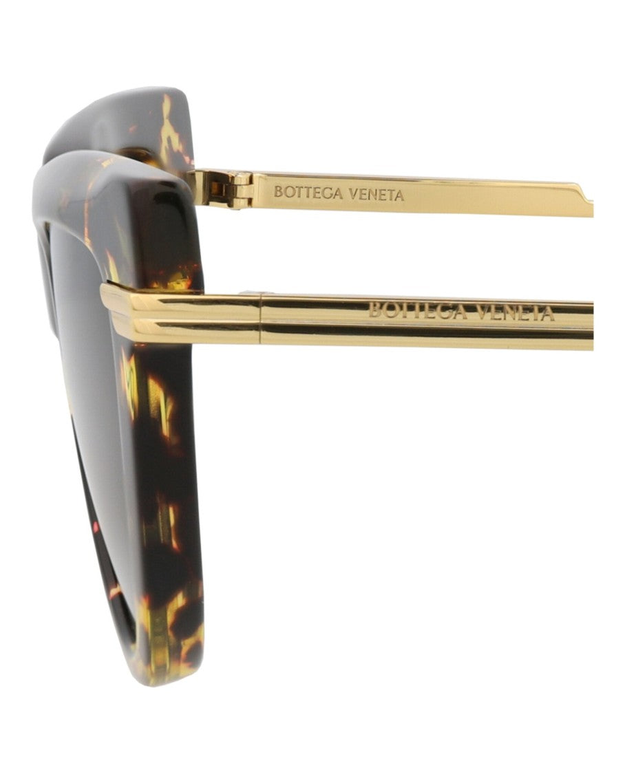 Bottega Veneta Cat Eye Sunglasses In Recycled Acetate With Tortoiseshell Pattern
