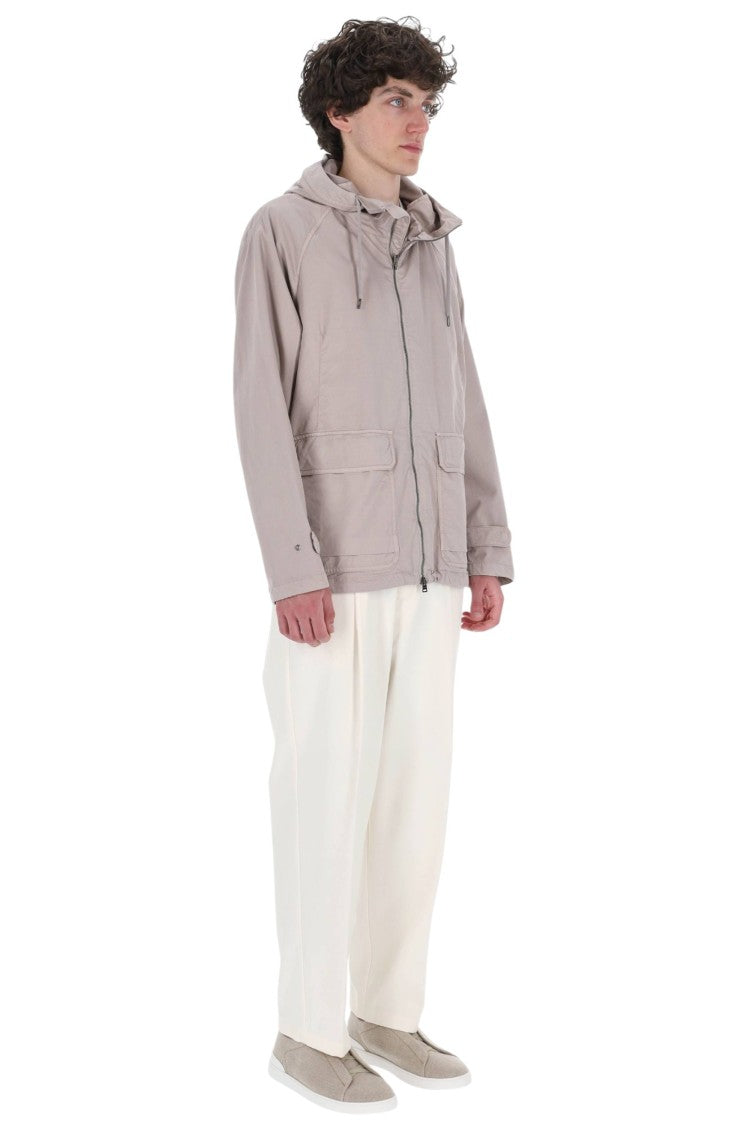 Herno Technical Cotton Gabardine Hooded Jacket