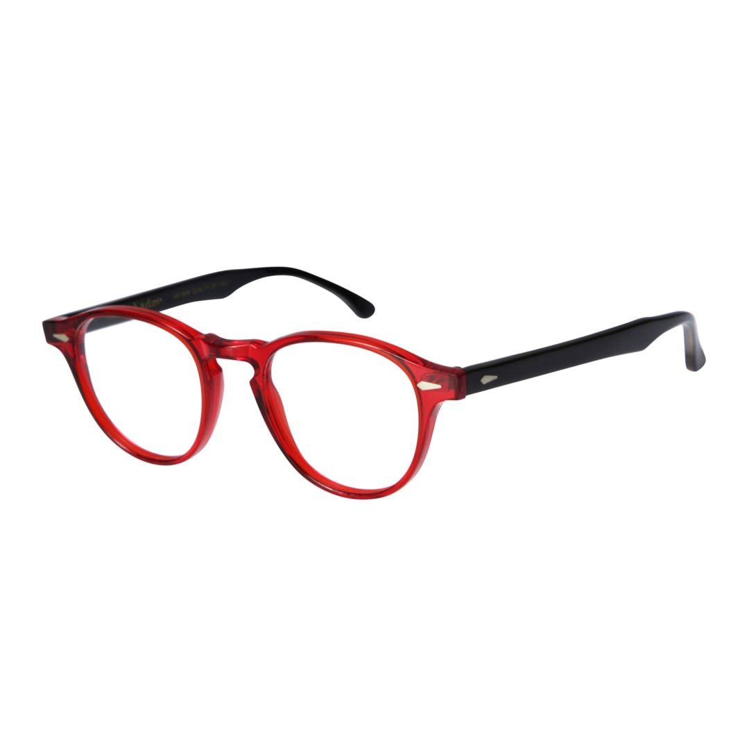 Kador Oxford Rounded Frame Eyeglasses With Bold Red Front