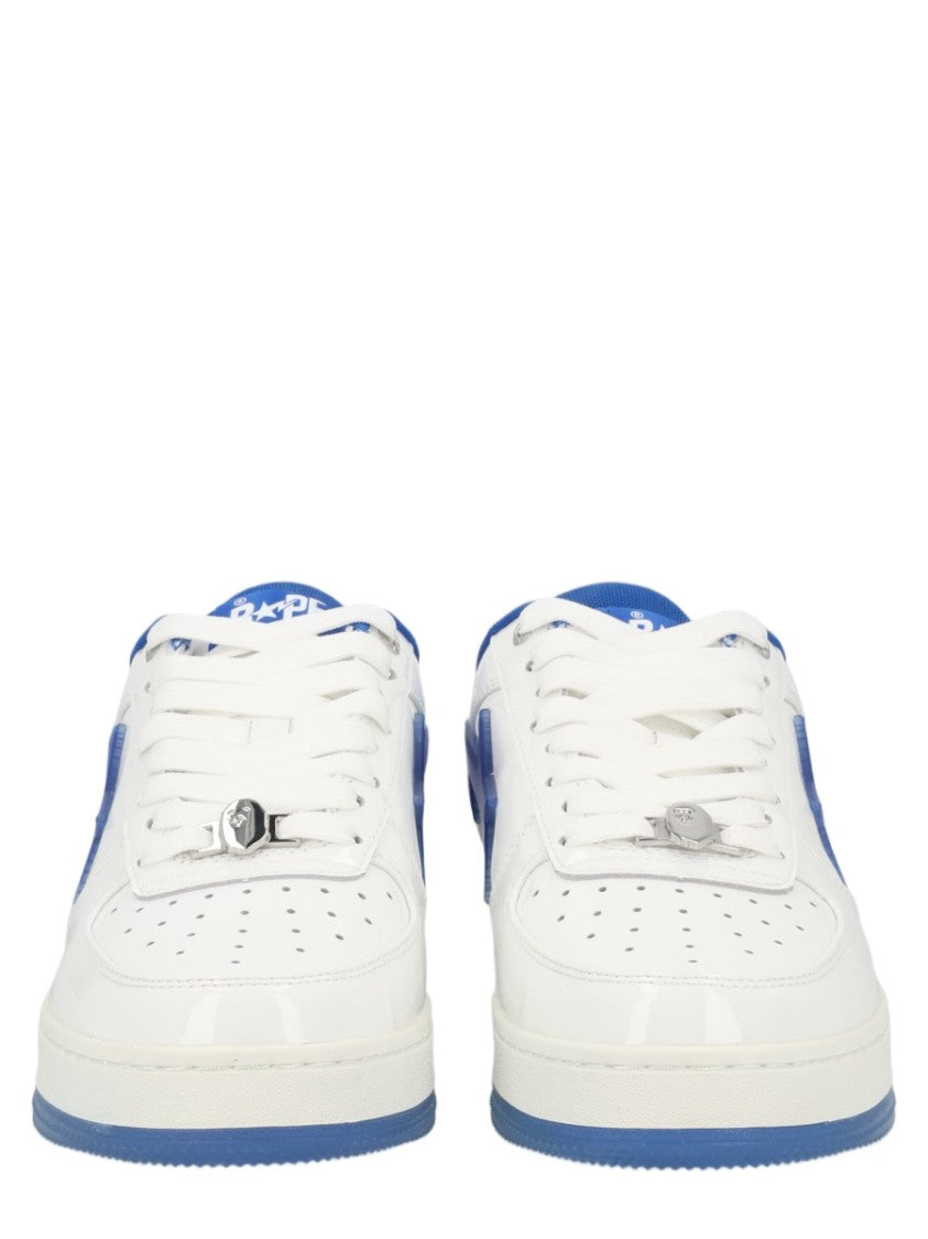 A Bathing Ape Low-Top Leather Sneakers With Vibrant Accents