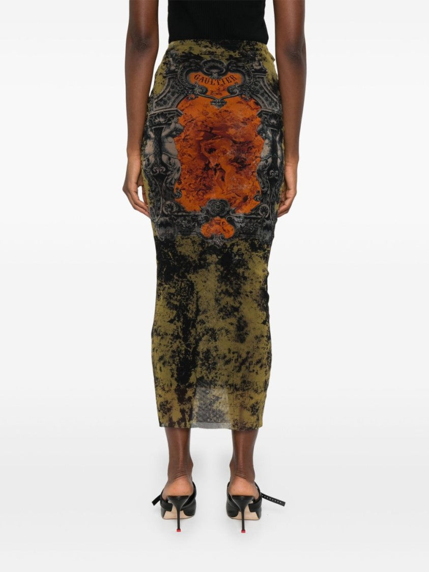 Jean Paul Gaultier Multicolor Long Mesh Skirt