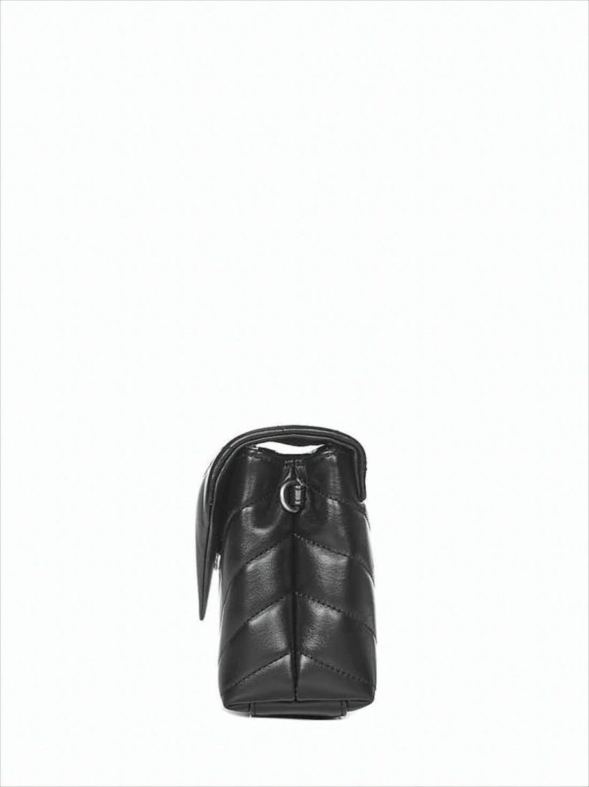 Saint Laurent Quilted Calf Leather Shoulder Bag With Adjustable Strap