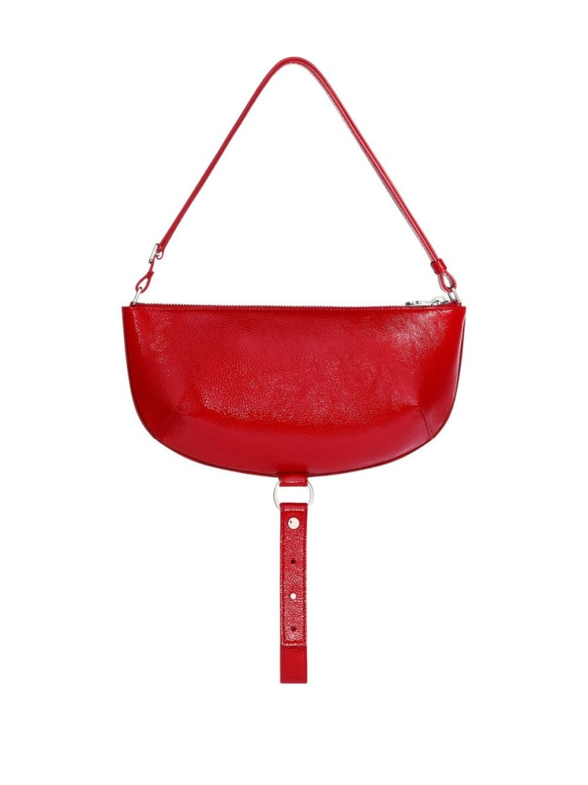 Courrèges Curved Red Leather Top Handle Bag