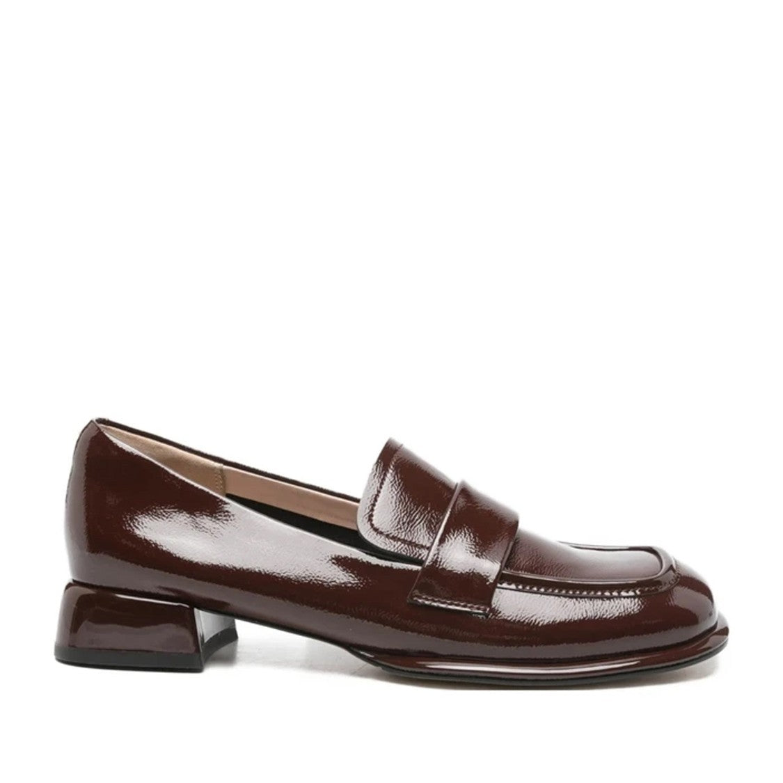 Sergio Moretti Red Glossy Classic Penny Strap Patent Leather Loafers