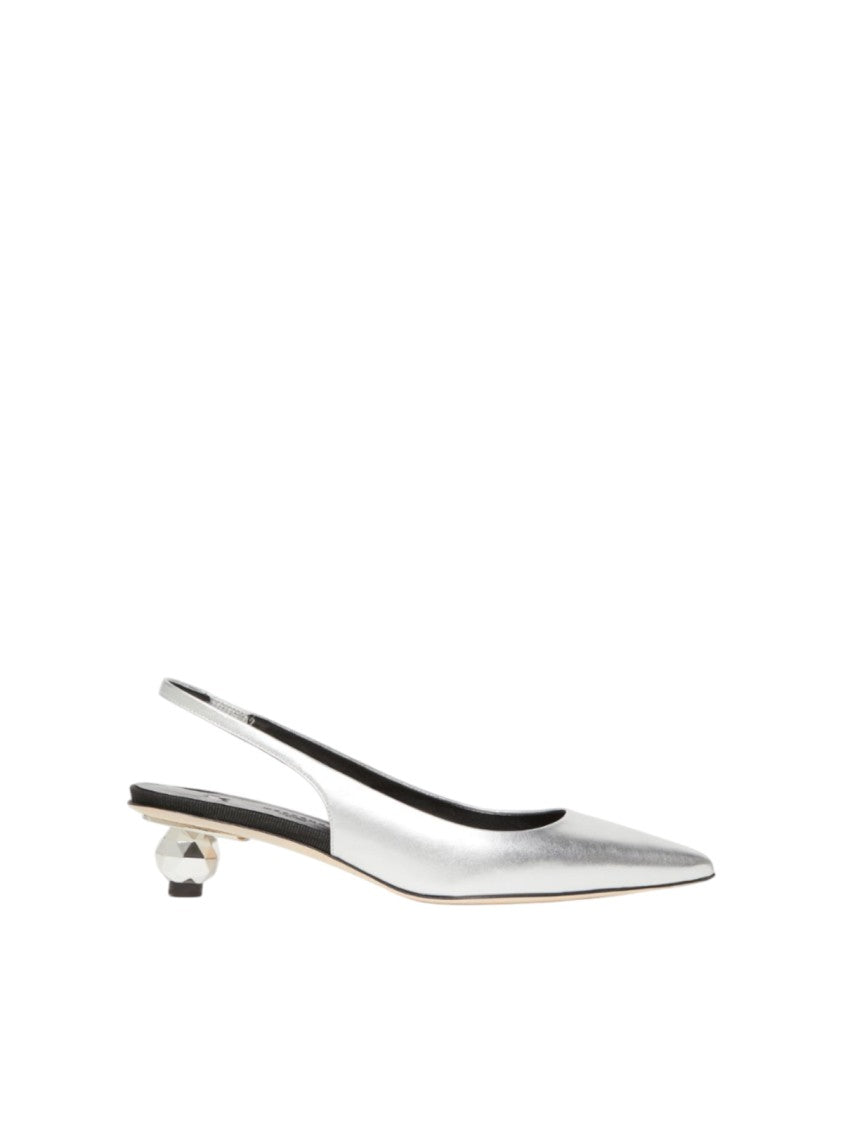 Max Mara Slingback Shoes With Faceted Boule Heel