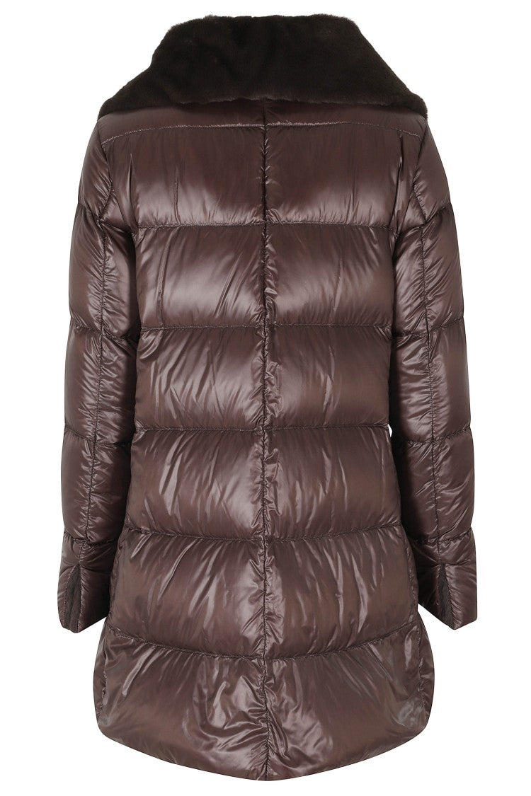 Herno Fondente A-Shape Fur Collar Double-Slider Zip Polyamide Down Jacket