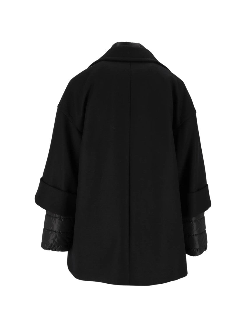 Fay Black Wool-Blend Detachable Gilet Coat