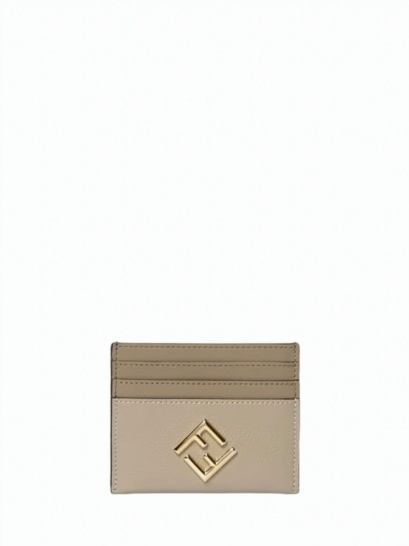 Fendi Calf Leather Cardholder With Embossed Logo Detail