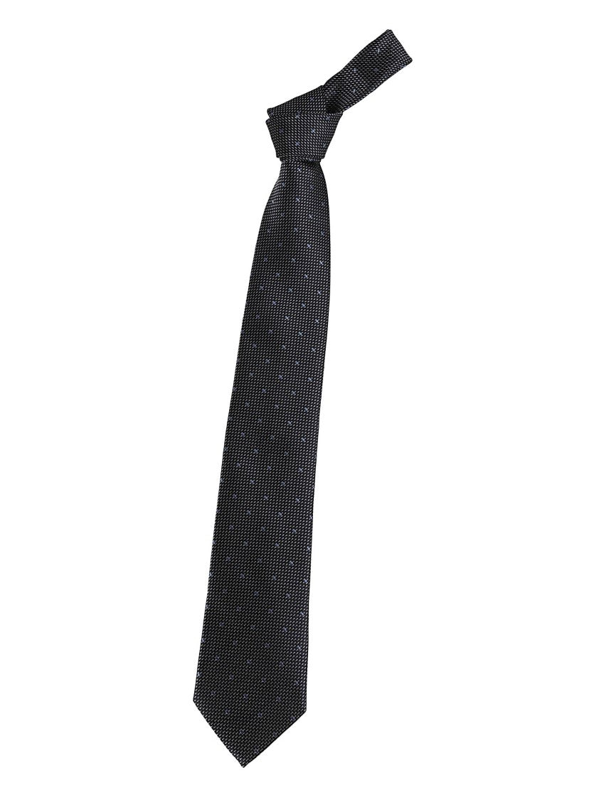 Zegna Lux Tailoring Textured Black Silk Tie