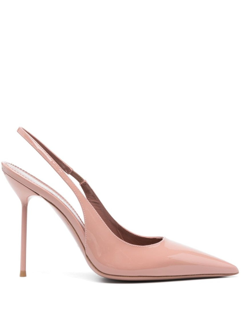 Paris Texas Glossy Pink Leather Slingback Ballerinas