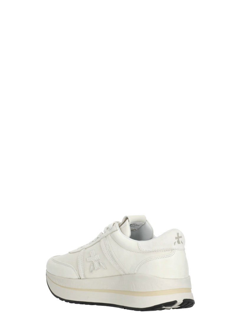Premiata Ivory Bethcoin 8147 Suede Logo Sneakers