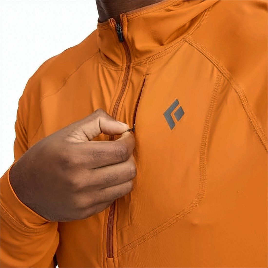 Black Diamond Long-Sleeve Orange Half-Zip Activewear Top
