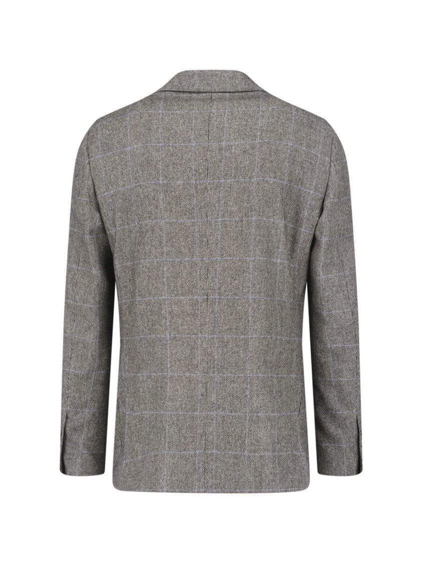 Lardini Grey Wool Pied De Poule Blazer