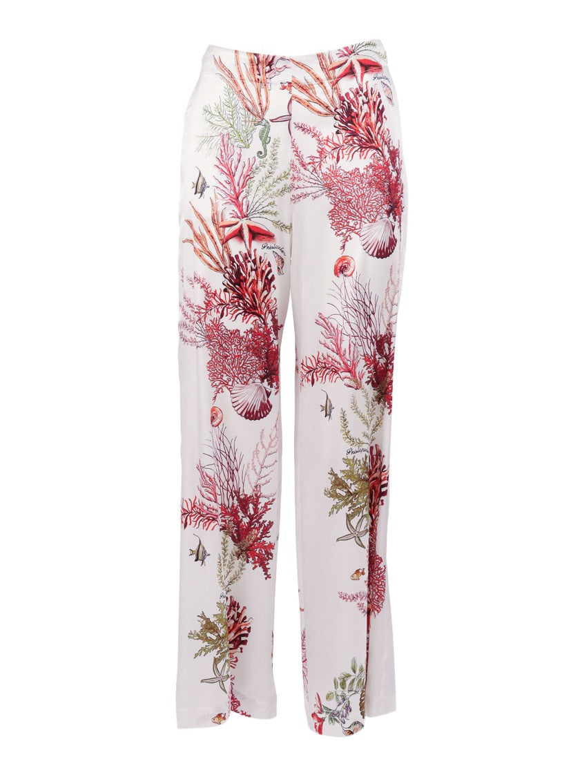 Shirt A Porter Palazzo Marine Print Elastic Straight-Leg Pants