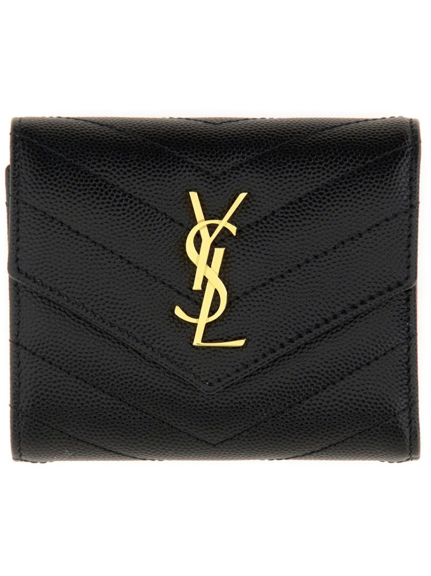 Saint Laurent Cassandre Matelassé Chevron Quilted Leather Wallet