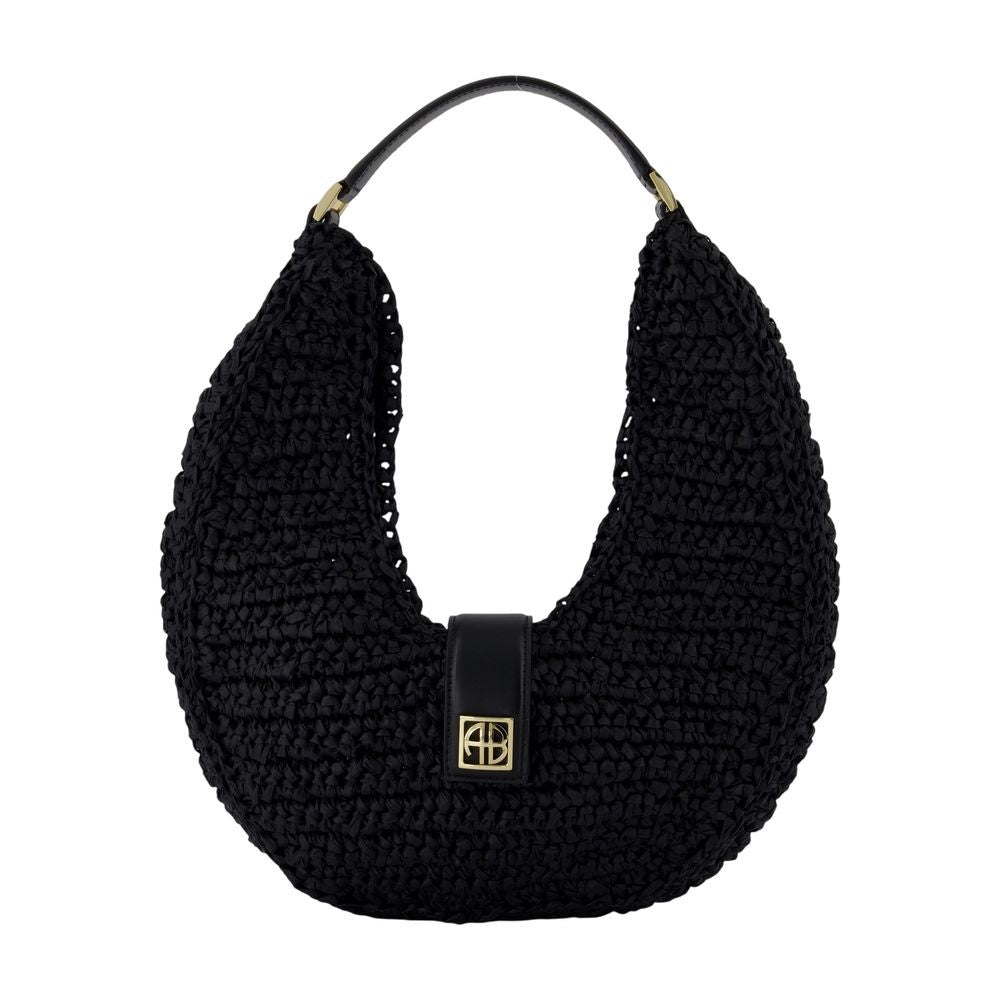 Anine Bing Lou Monogram Shoulder Bag Black - Canvas - Black