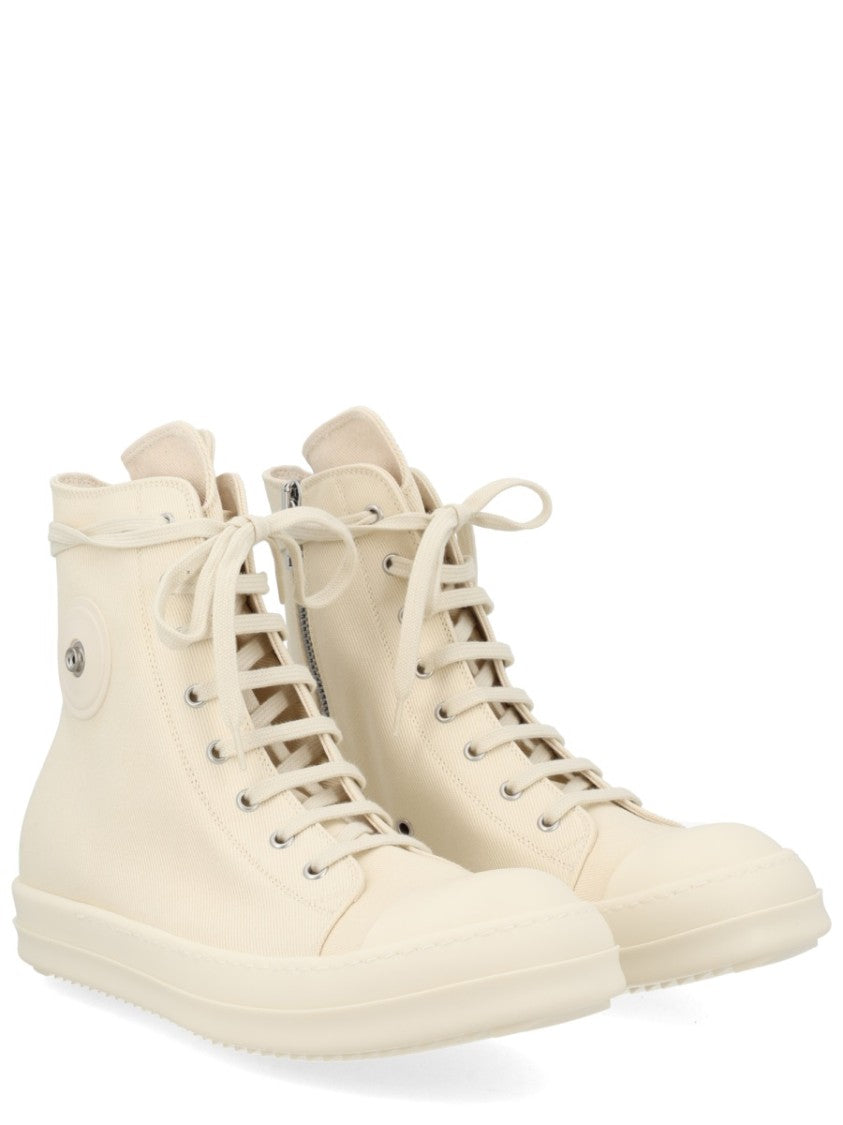Drkshdw By Rick Owens High-Top Monochromatic Cotton Denim Sneakers