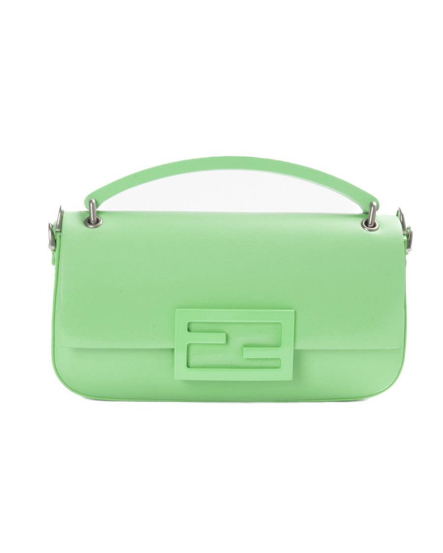 Fendi Green Baguette Phone Mini Patent Leather Shoulder Bag