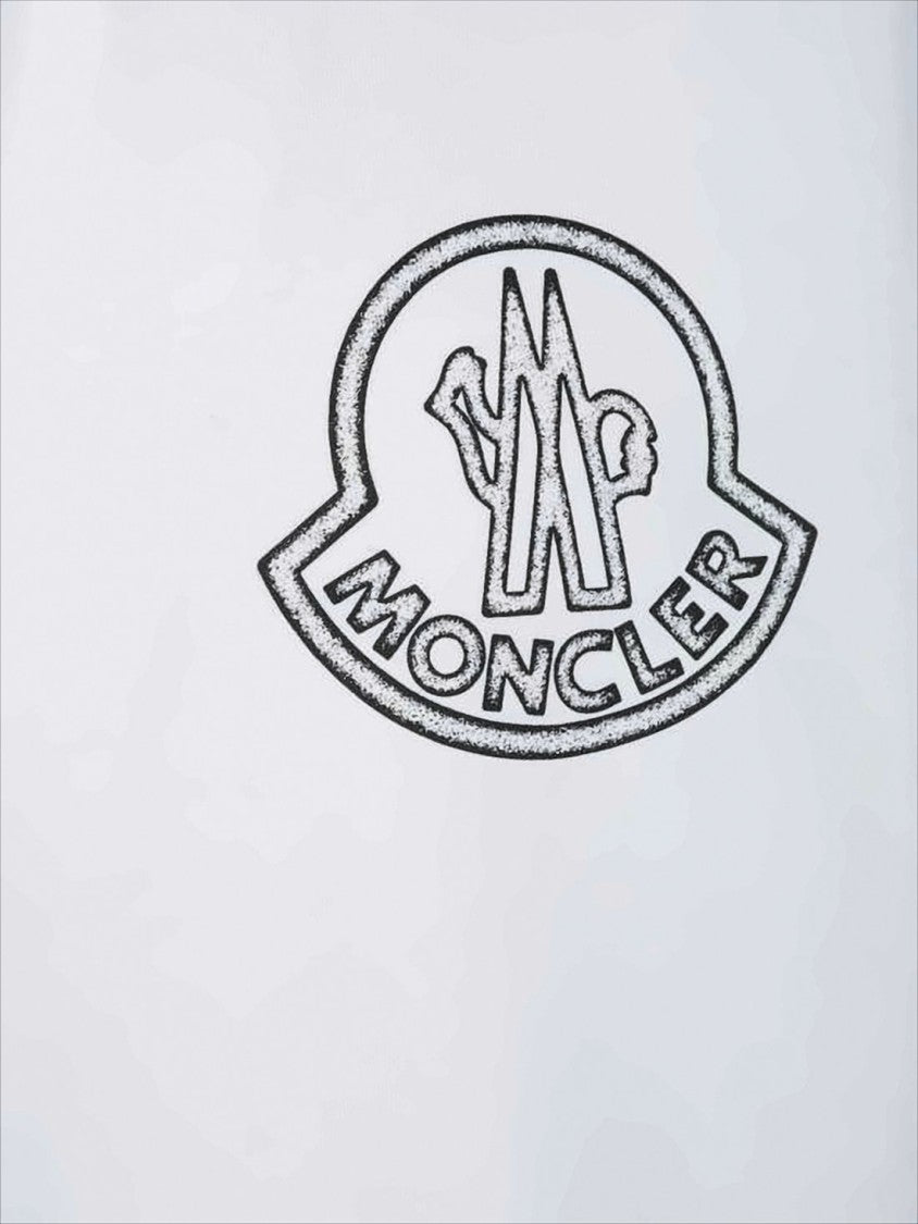 Moncler Minimalist Short-Sleeve Cotton T-Shirt With Distressed Logo