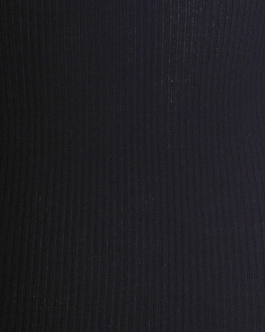 Elisabetta Franchi Ribbed Knit Polo With Boat Collar And Contrasting Logo Intarsia