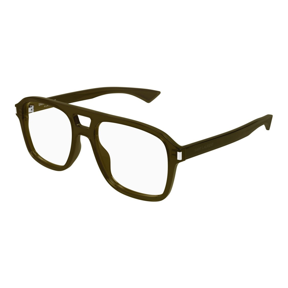 Saint Laurent Squared Frame Sunglasses With Double Bridge Design