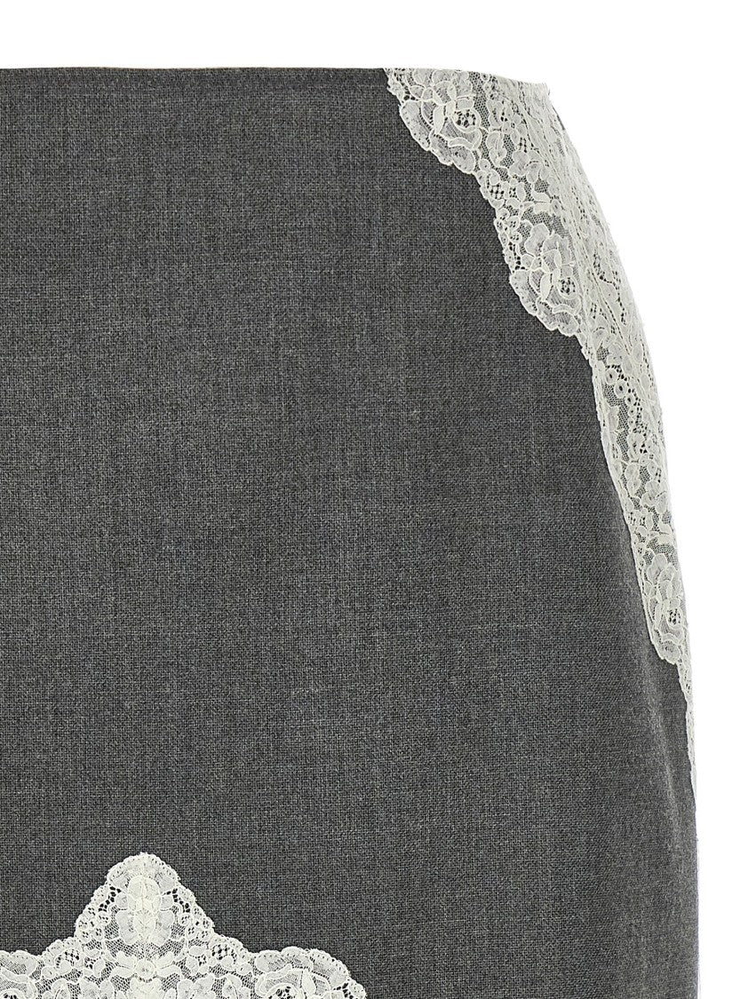 Jil Sander Organza Lace Wool Skirt