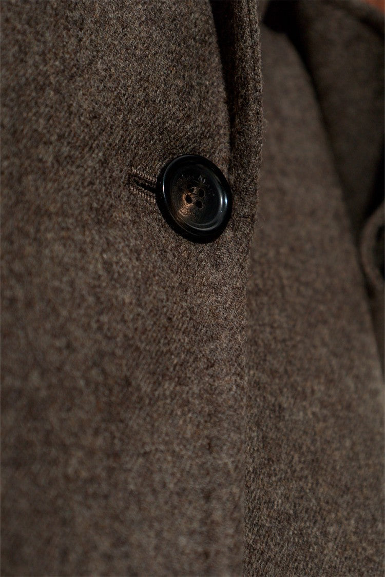 Max Mara Taupe Mxsfenice Contrast-Shoulder Virgin Wool Blazer