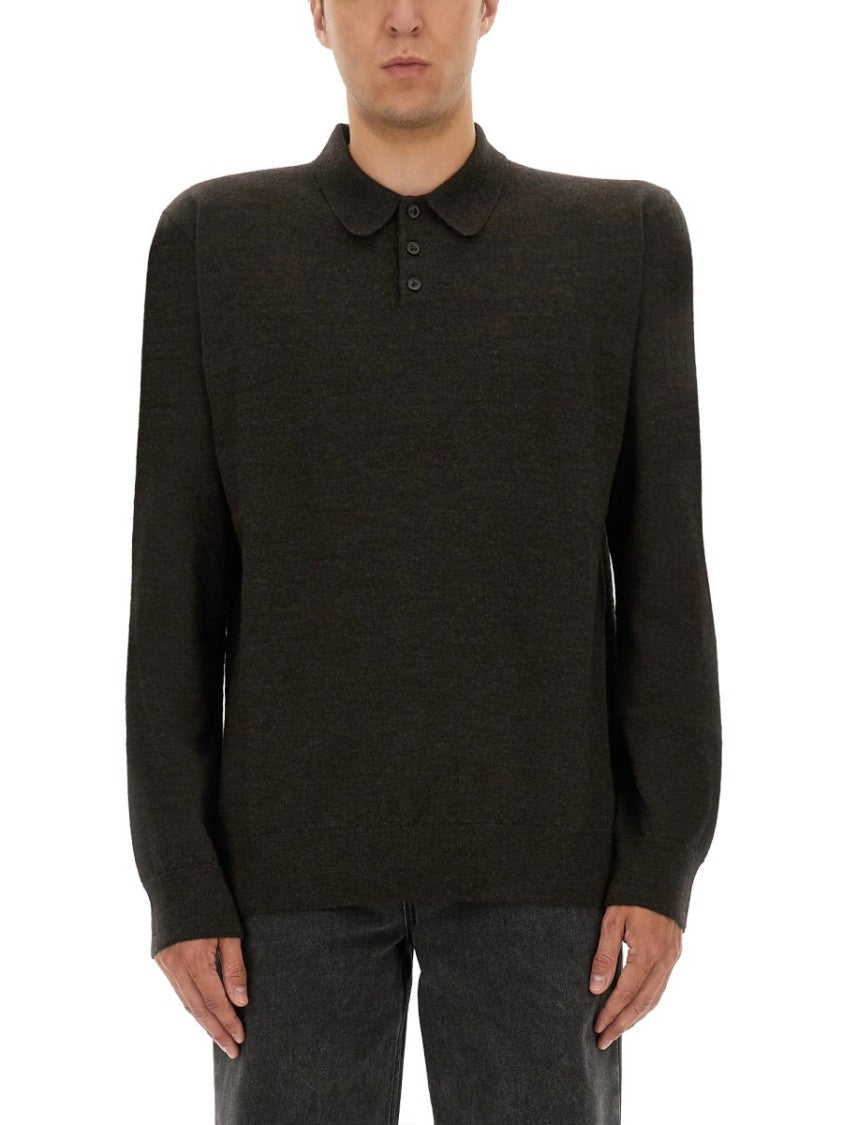Maison Margiela Wool Polo With Classic Collar
