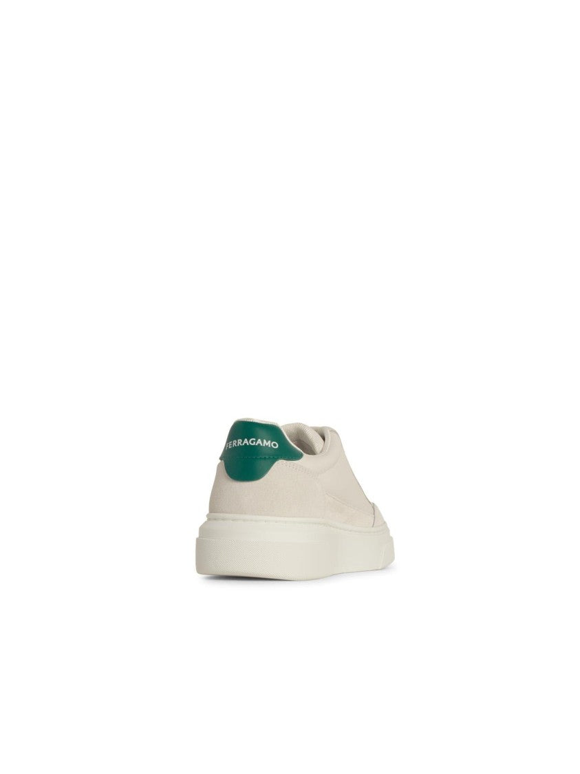Salvatore Ferragamo Cassina' White Leather Sneakers
