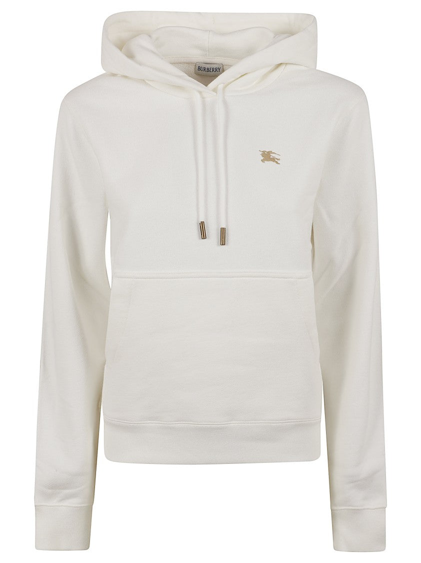 Burberry White Drawstring Hood Sweater