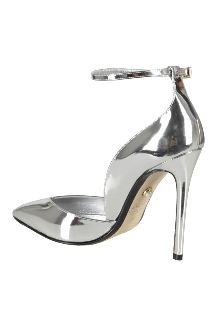 Alevi` Milano Pointed Toe Metallic Leather Pumps