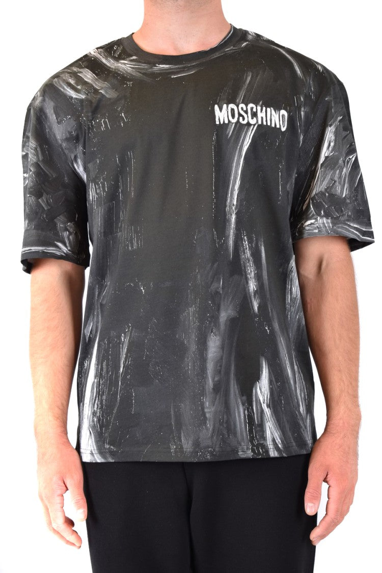 Moschino Black Logo Printed Cotton T-Shirt