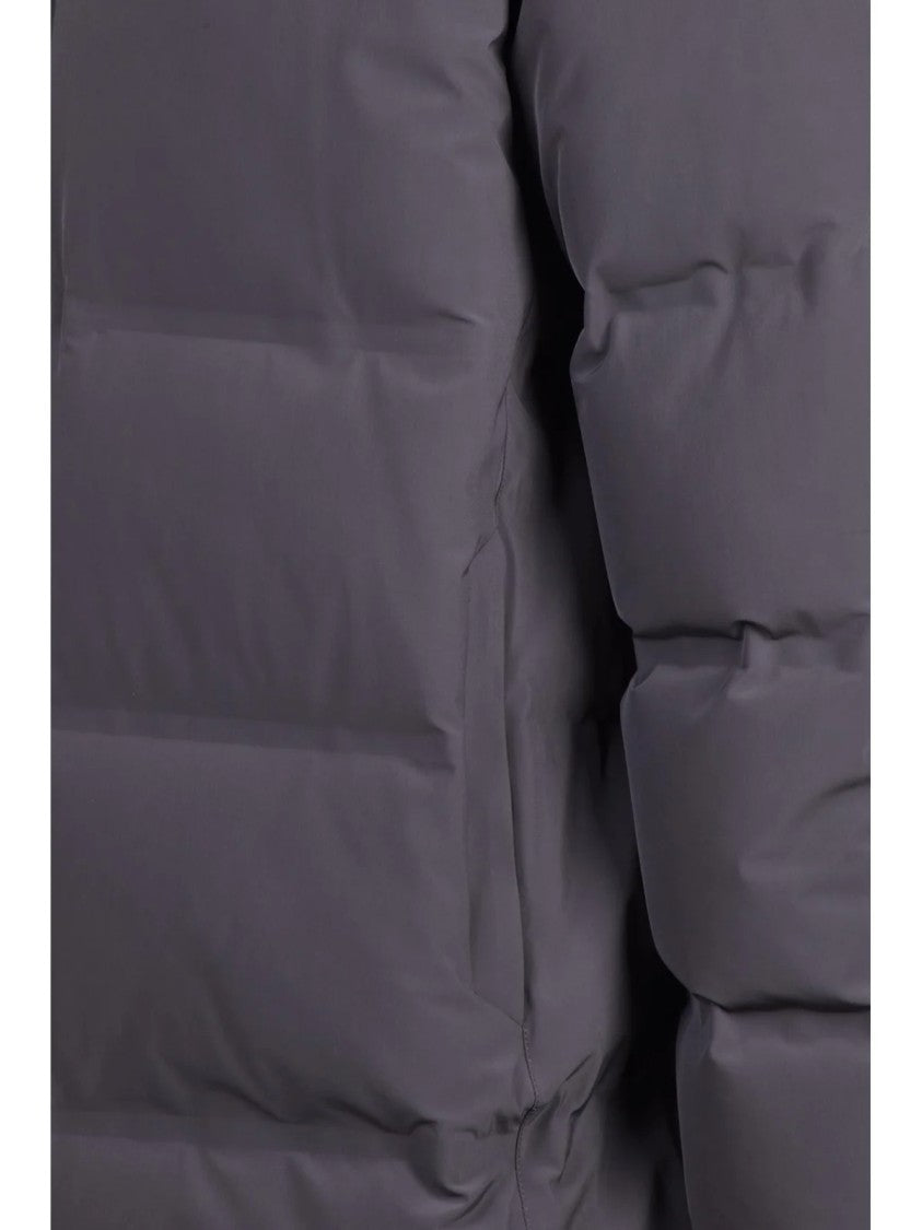 Herno Padded Long Down Jacket With High Collar And Attached Hood