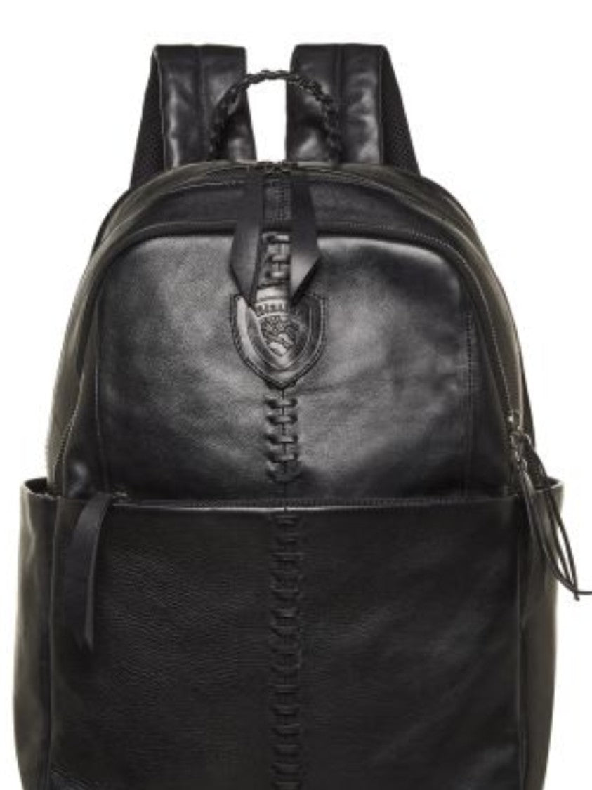 Blauer Smooth Finish Leather Backpack With Central Stitch Detail