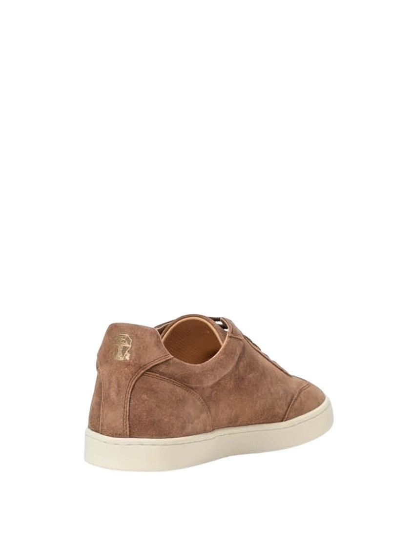 Brunello Cucinelli Soft Suede Low-Top Sneakers With Design