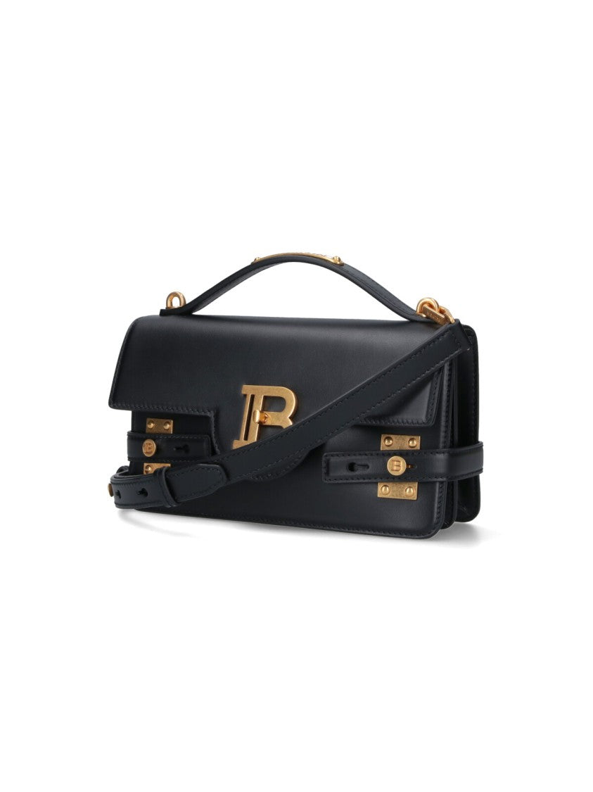 Balmain "B-Buzz 24" Shoulder Bag, In Black Calfskin