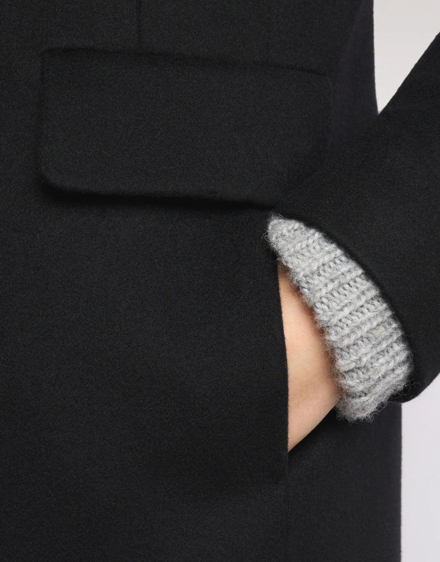 Fay Double-Breasted Toggle Coat With Quilted Hood Lining