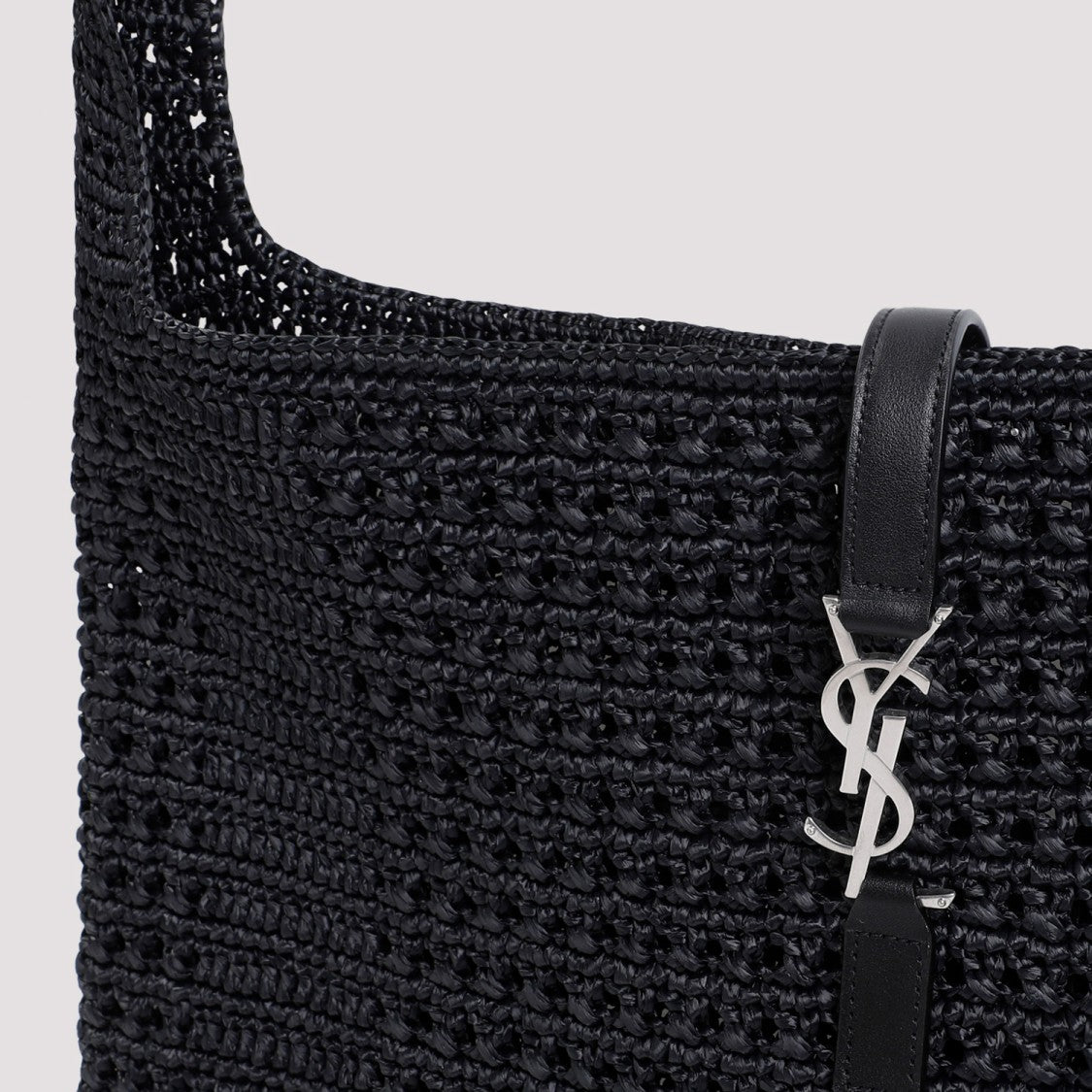 Saint Laurent Black Raffia Hobo Bag