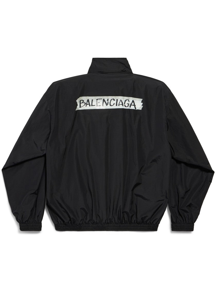 Balenciaga Black Medium Fit Graphic Tracksuit Jacket