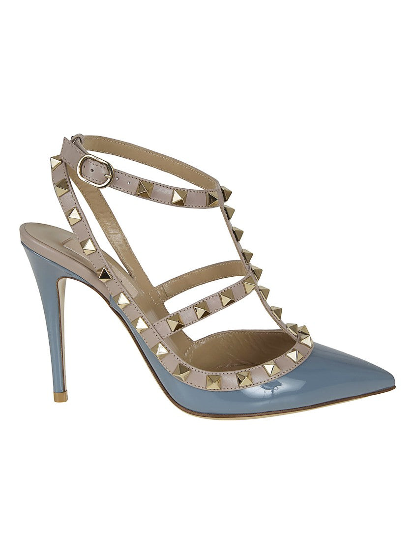 Valentino Garavani Rockstud Patent Leather Pump With Pyramid Studs