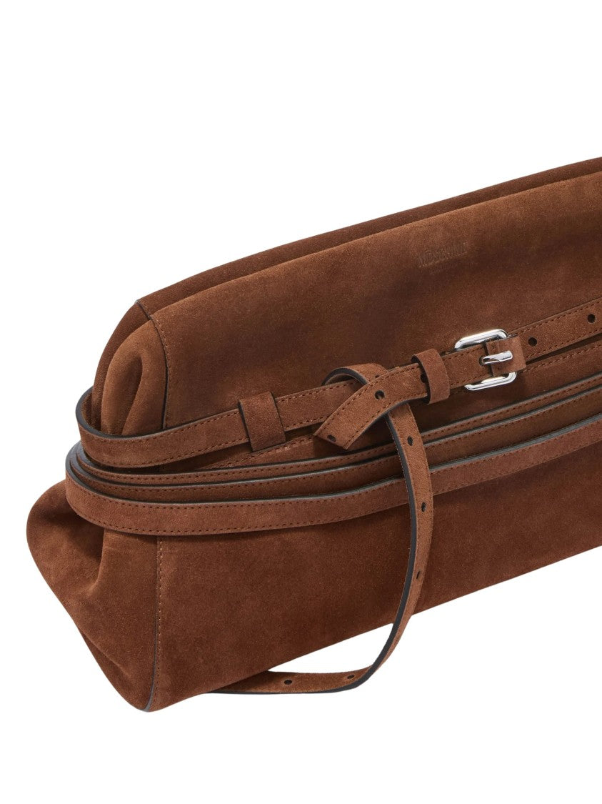 Moschino Borsa Crosta Suede Shoulder Bag
