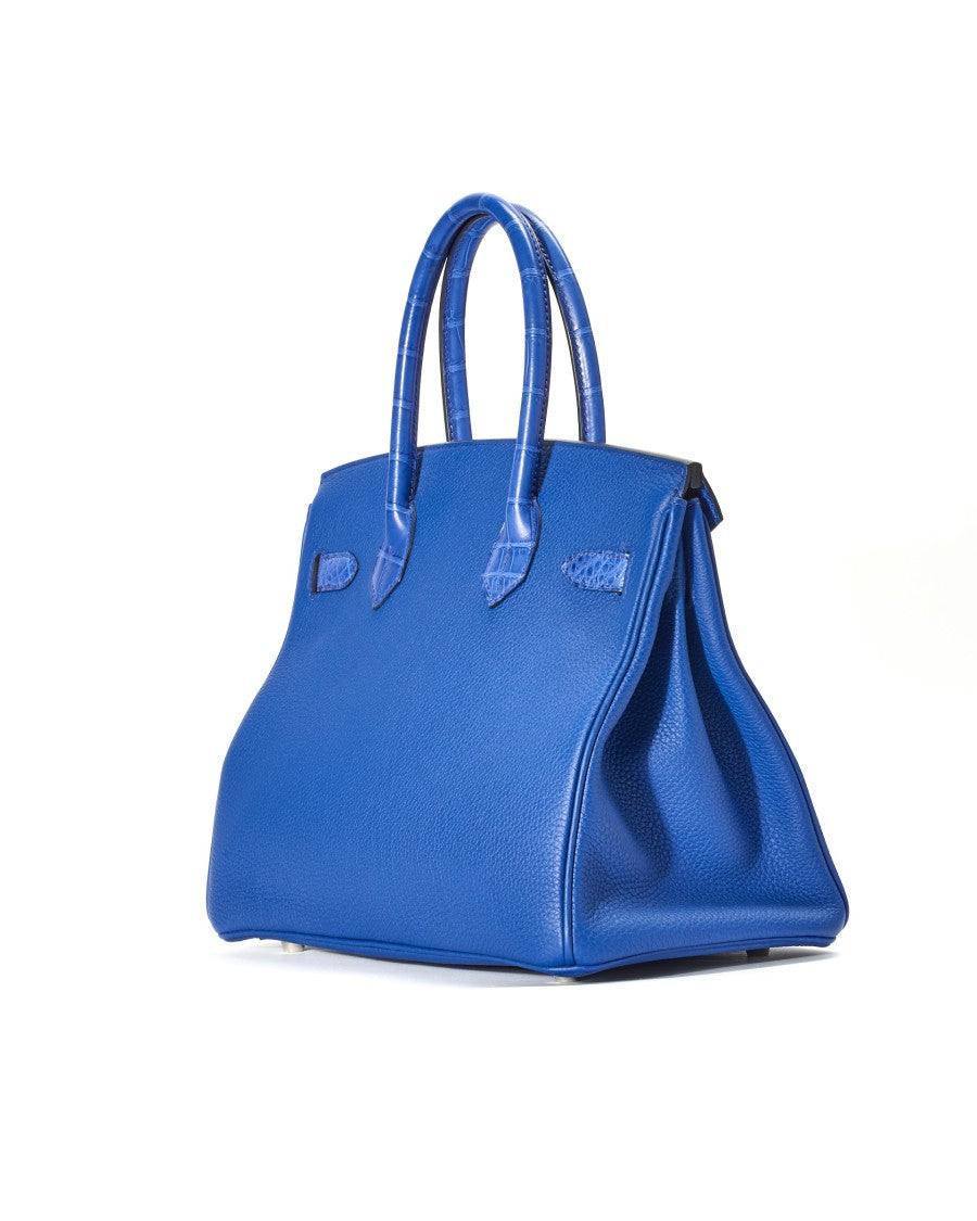 Hermès Sac Birkin 35 Blue Royal Togo Alligatore