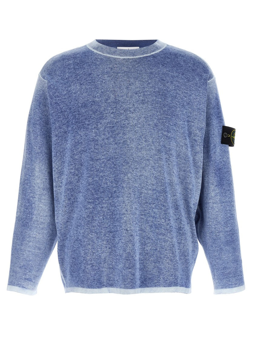 Stone Island Melange Cotton Crew Neck Sweater