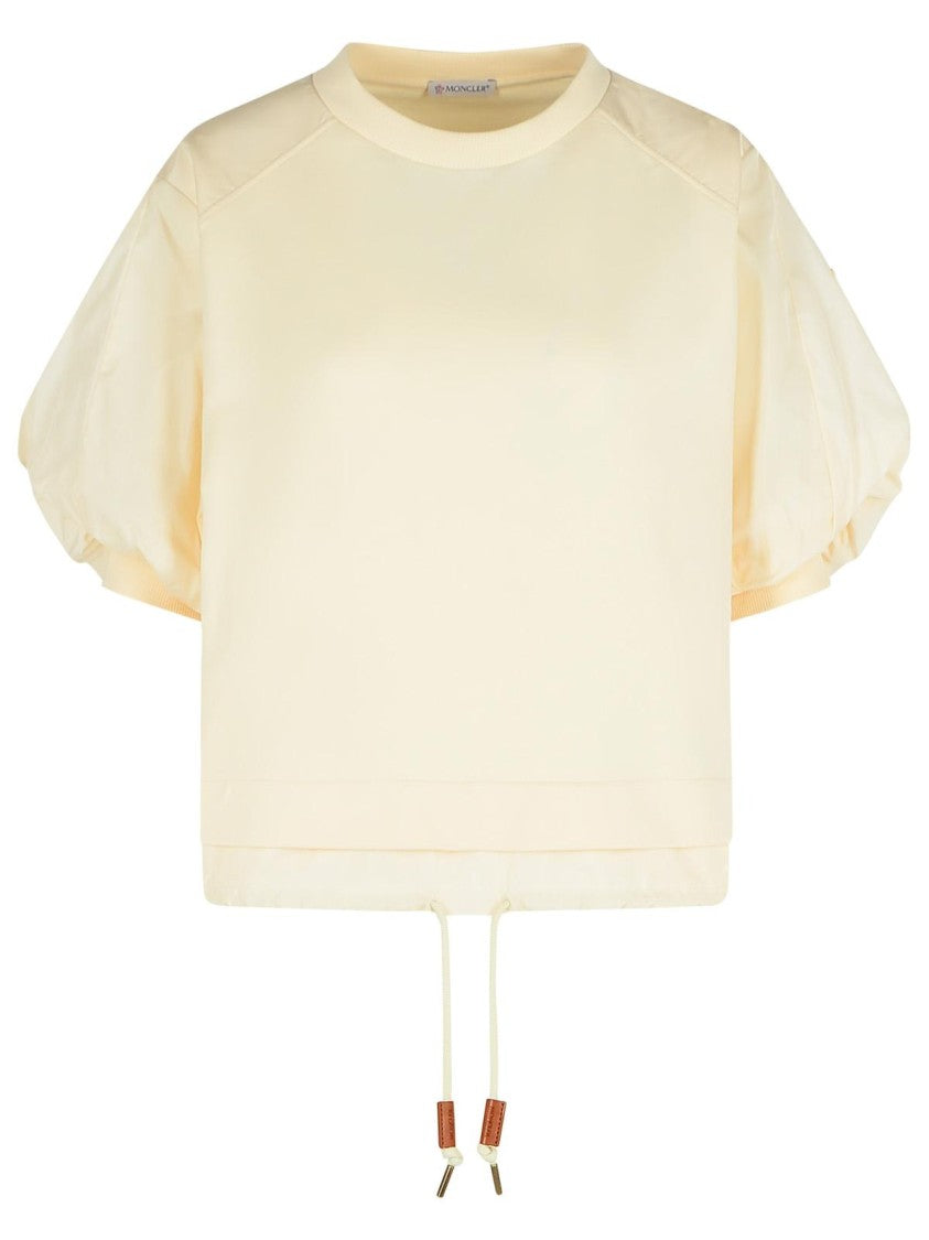 Moncler Over' Ivory Cotton T-Shirt