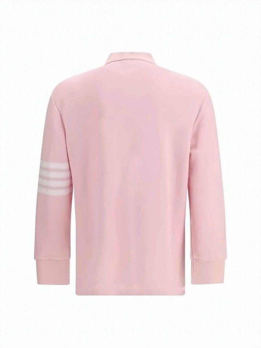 Thom Browne Textured Piqué Long Sleeve Polo Shirt
