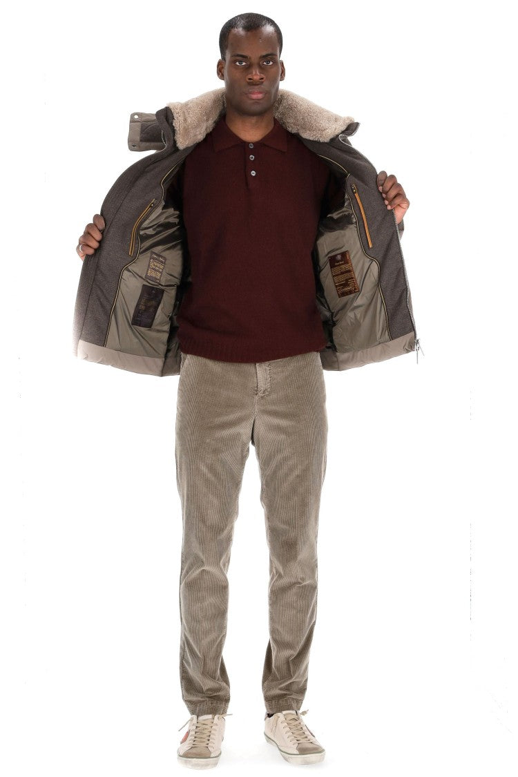 Moorer Alarick-Kn Down Jacket With Shearling Collar