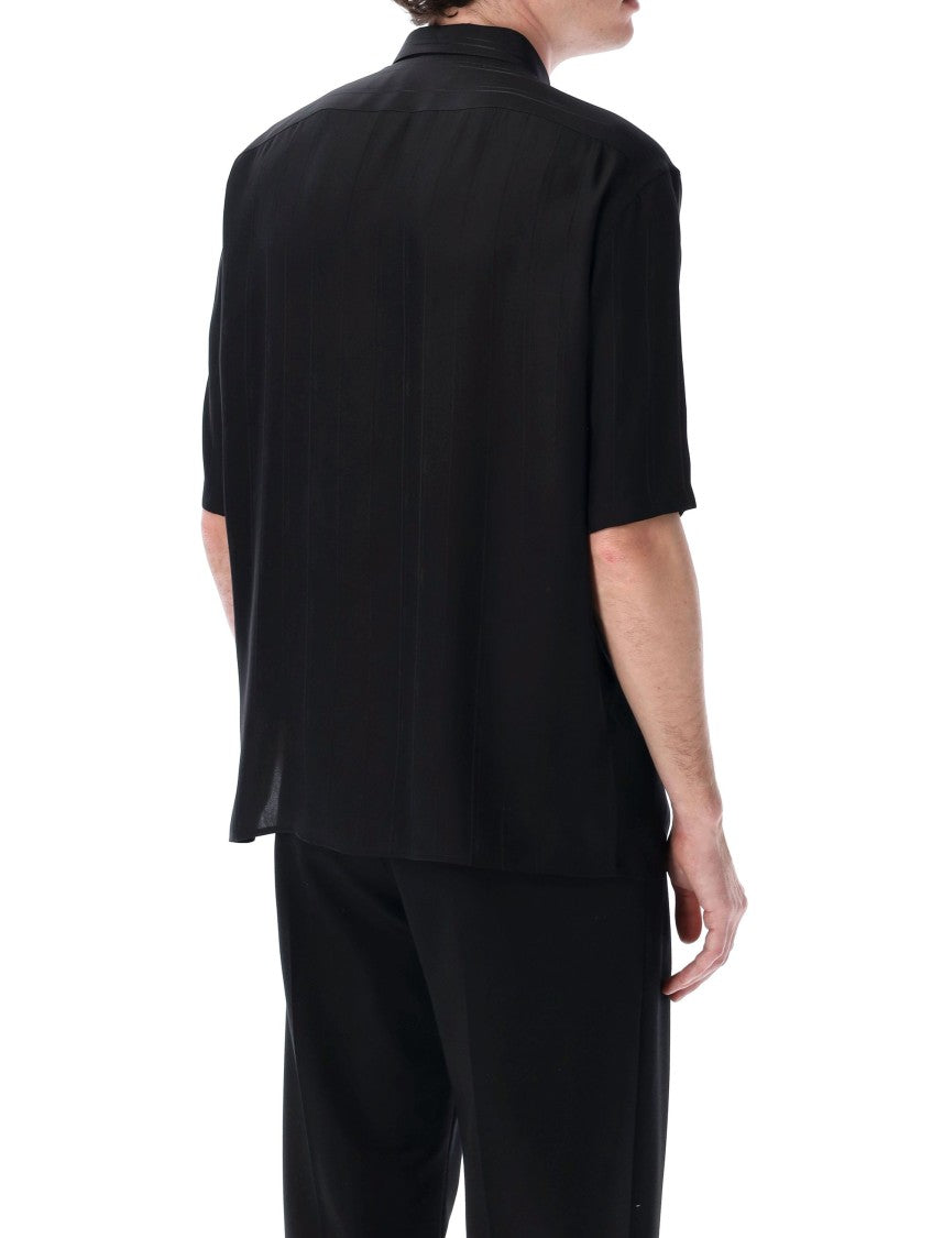 Saint Laurent Matte And Shiny Cassandre Striped Silk Shirt