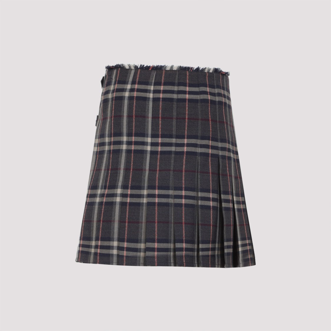 Burberry Check Grey Wool Mini Skirt