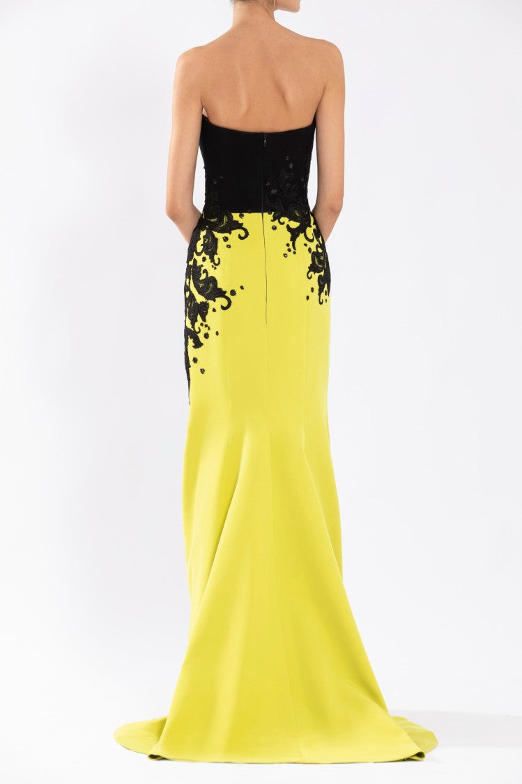 Saiid Kobeisy Crepe Mermaid Dress With Embroidery